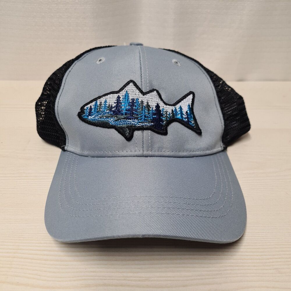 Telluride Clothing Co Snapback Hat Cap Mesh Colorful Fish Forest Logo Patch